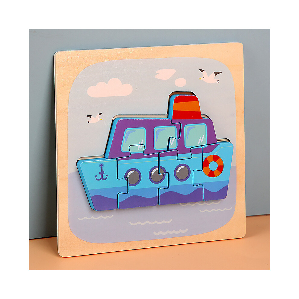 (Ship) Wooden Puzzle 3d For Giraffe Airplane Animal Shapes Play Parentchild Interactive