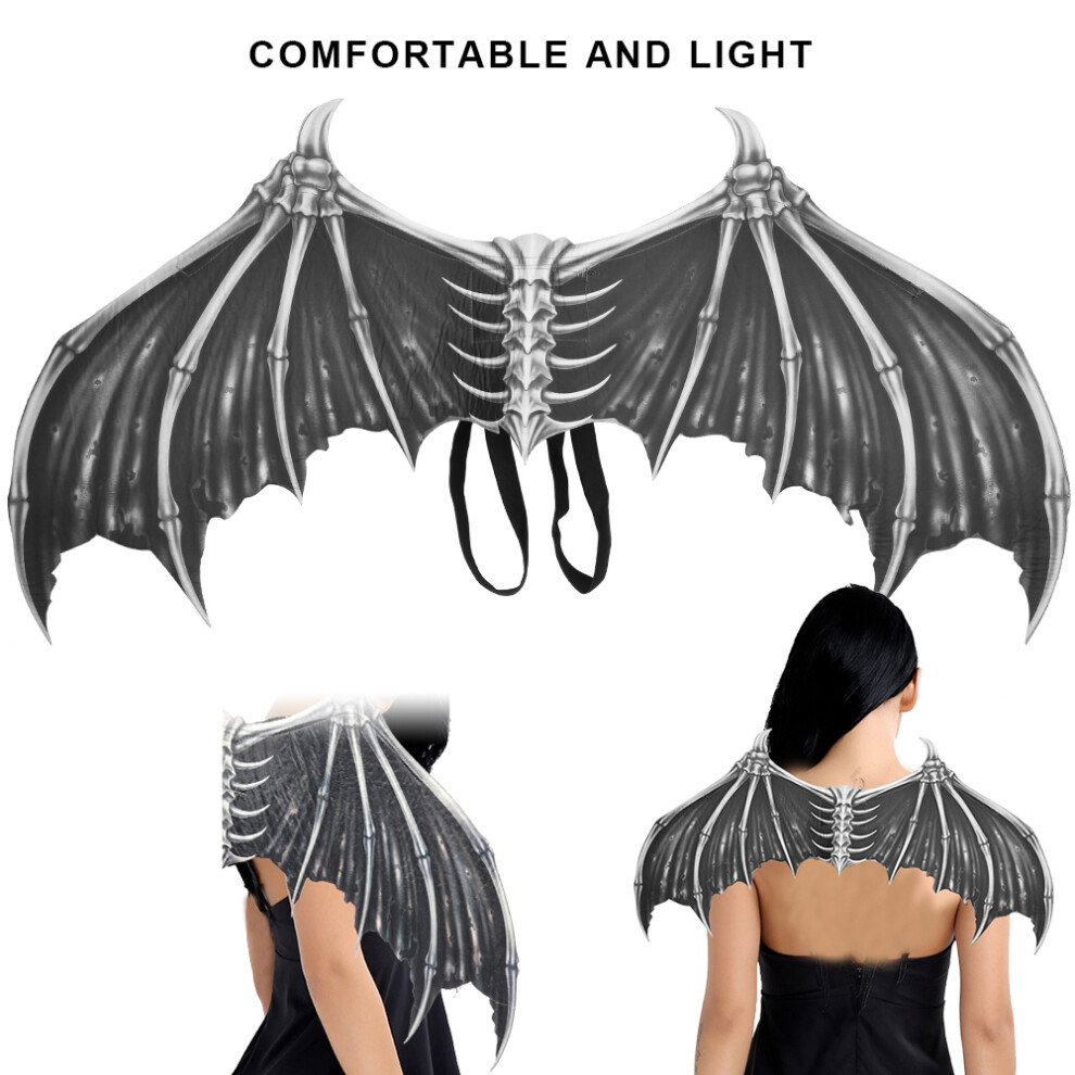Black 87Cm Foldable Wing Costume For Kids - Perfect Party Cosplay Prop