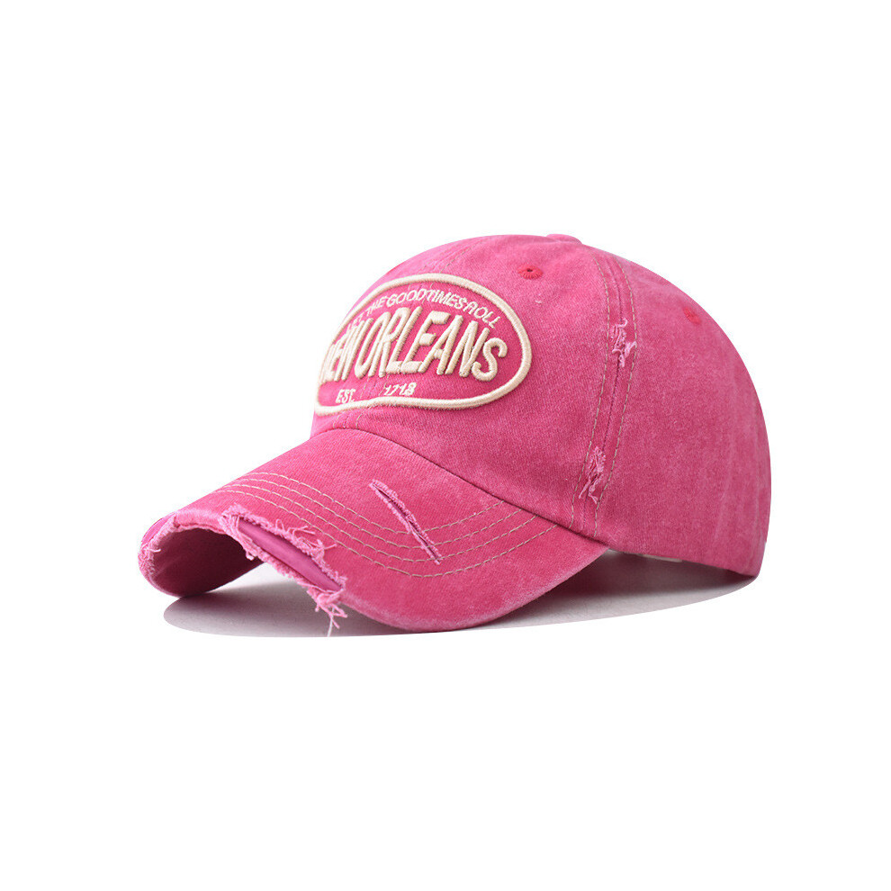 (Rose) Orleans Letter New Embroidery Cotton Baseball Cap With Adjustable Adults For-image-OPC-PJ6G98J-NEW