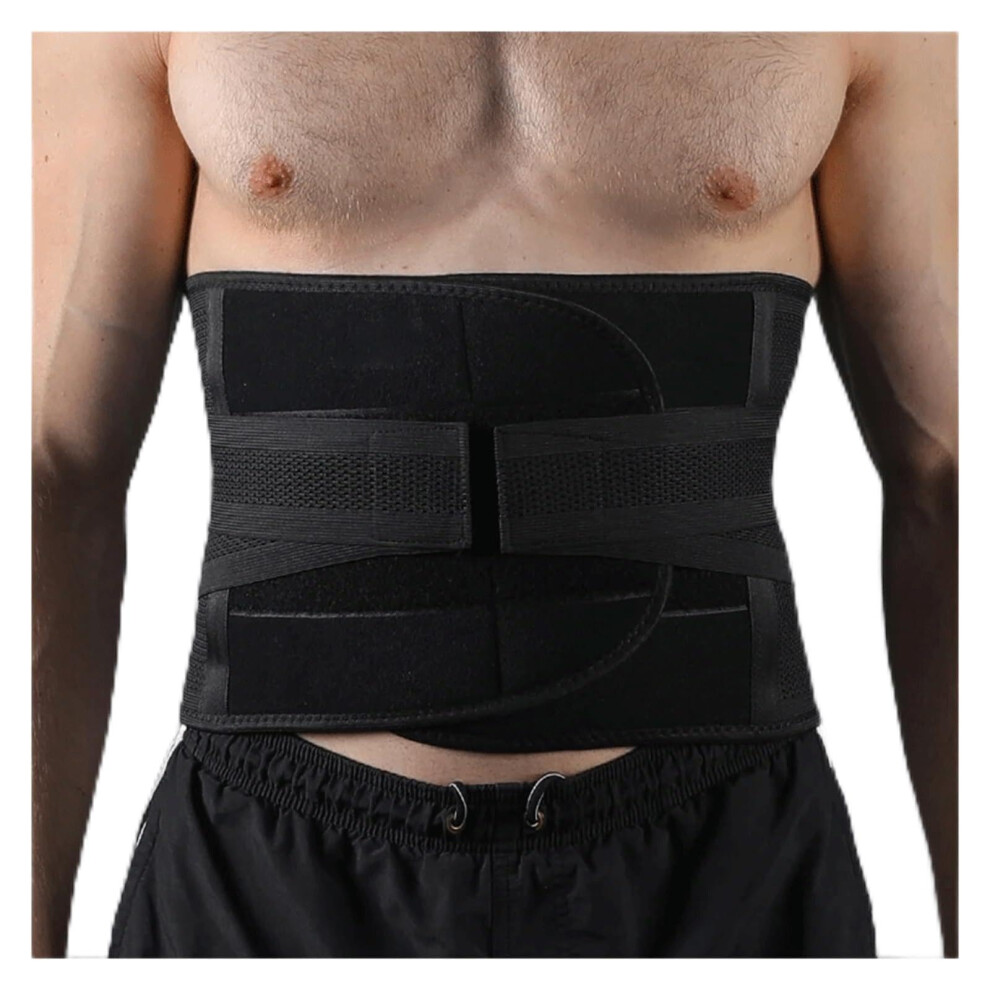 Men Women Waist Trainer Belt Waist Trimmer Weight Loss Workout Fitness Back Support Black