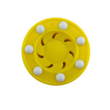 Roller hockey ABS street hockey practice puck with high density for ice inline street hockey training, yellow