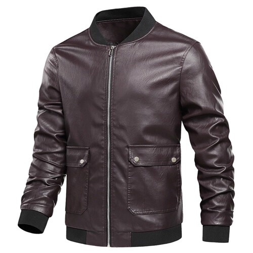 Men's Leather Jacket Faux Leather Colour Variations Biker Jacket Real Leather