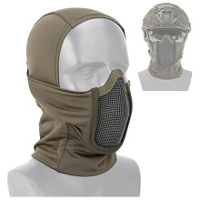 Tactical Hunting Mesh Face Protection, Military War Game Mask Full Face Mask Airsoft CS Hunting Cycling Hood Neck Warmer