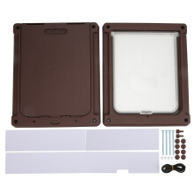 Plastic Pet Door Auto Close Lock Waterproof Interior Exterior Cat Door for Indoor Outdoor Wood Doors Metal DoorsS 35x29cm/13.8x11.4in