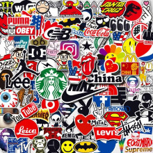 100 Cool Logo Stickers Waterproof Vinyl Stickers Suitable for Laptops,Tablets,Mobile Phones,Water Bottles,Water Bottles,Bicycles,Luggage Computers