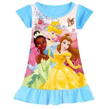 Cartoon cute princess dress, summer girls' pajamas, children's home clothes 4(100cm)