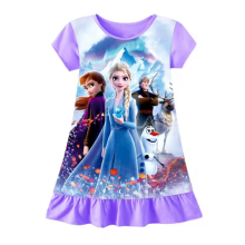 Cartoon cute princess dress, summer girls' pajamas, children's home clothes 2(120cm)