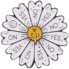 Lucky Wheel Spins Enamel Pin, Funny Rotatable Arrows, What to Eat''Yes or No' Flower Brooch Pin for Teens
