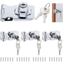 4 Pcs Padlock Hasp Lock, Metal Hasp Lock, 2.5 Inch Zinc Alloy Hasp Lock for Lockers Drawers Cabinets Boxes