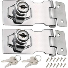 Pieces Stainless Steel Locking Hasp 80mm Door Bolt Latch Buckle with Padlock and Key for Locking Shed Doors Cabinets Boxes Furniture