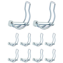 10 Pcs D Shape Locking Pin, Galvanized Carbon Steel Safety Pin for Garden Lawn Trailers - 6 x 45 mm