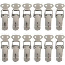 12 Pieces Hood Fastener Lever Latch Door Hasp, Spring Latch Toggle Steel Spring Latch Buckle Tool Chest, Cabinet Latches