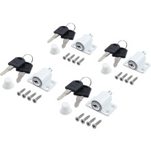 4pcs Window Latches Sliding Door Patio Retractor Block Bay Window Sliding Lock Sliding Door Lock Restrictor with Key for Kids Baby Safety-White
