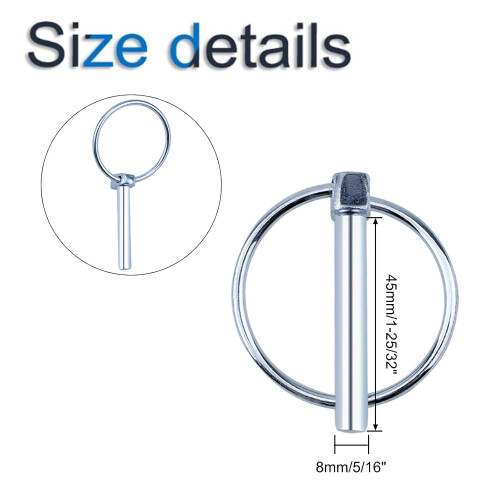 Lynch 10 Pack 8mm Diameter Carbon Steel Trailer Lock Pins 1