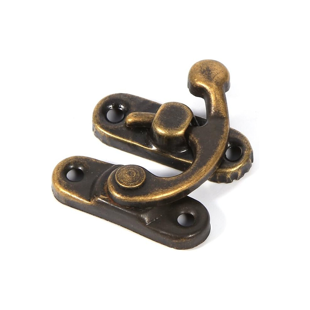 12 PCs Antique Left/Right Latch Hook Hasp Horn Latch with Screw Latch Bag DIY Wood Jewelry Box Decorative Gift Wine Wooden Box (left-Dark Bronze)-image-OPC-PJ6GPF6-NEW