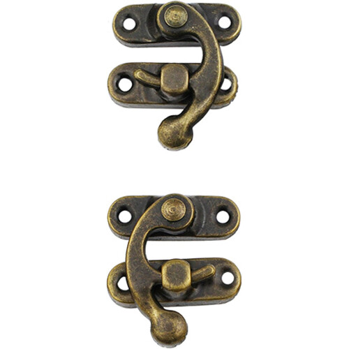 Set of 20 Antique Bronze Latch Hasps with Right Hand Swing Arm 2