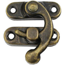 Set of 20 Antique Bronze Latch Hasps with Right Hand Swing Arm