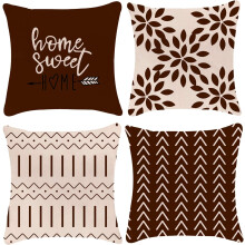 Pillow Covers 18x18 Set of 4, Modern Sofa Throw Pillow Cover Decorative Linen Fabric Pillow Case for Couch Bed Car 45x45cm (Coffee)