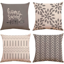 Pillow Covers 16x16 Modern Sofa Throw Pillow Cover, Decorative Outdoor Linen Fabric Pillow Case for Couch Bed Car (Gray, 16x16,Set of 4)