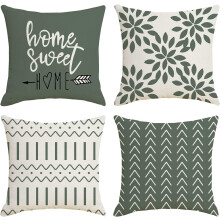 Pillow Covers 20x20 Modern Sofa Throw Pillow Cover, Decorative Outdoor Linen Fabric Pillow Case for Couch Bed Car (Aqua Green, 20x20,Set of 4)