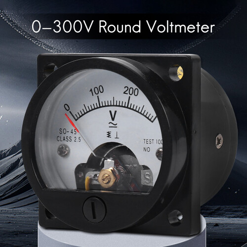 AC 0-300V Quadrante rotondo voltmetro analogico Gauge nero 2