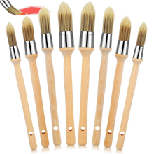 8 Pezzi Pennelli per Rifiniture con Manico nel Legno Pittura Bordi Arrotondati Arte Sui Delle Pareti Case Ad Angolo