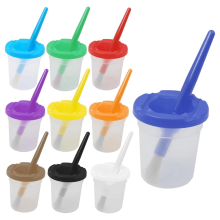 10 Bicchieri per Pittura con Coperchio Bambini, Colori Didattici A Prova di Fuoriuscite Artisti