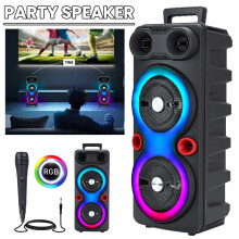 2000W Portable Bluetooth Party Speaker with Heavy Bass & RGB Lights