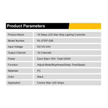 Controller Sensore di Movimento LED per Scale DC12V 24V 16 Canali Dimmer Luce Notturna PIR Interni Striscia Flessibile(A)