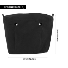 Inserto in Tela Resistente Impermeabile Interno con Fodera Tasca Cerniera per Borsa Obag o Bag Mini Nera
