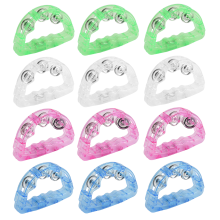 Tamburello LED Illuminato da 12 Pezzi, Musicale Lampeggiante Tamburelli Luminosi Strumento A Percussione Portatile