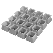 16 Pezzi Tappi per Gambe Sedia Protettore Pavimento nel Silicone Mobili Quadrati Tavolo Piedi Copertura Inferiore Antiscivolo Pastiglie-Grigio