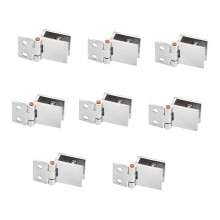 Set di 8 Cerniere per Porte nel Vetro, Morsetto Rettangolare Regolabile da 5 Mm un con Clip Singola Vetro '