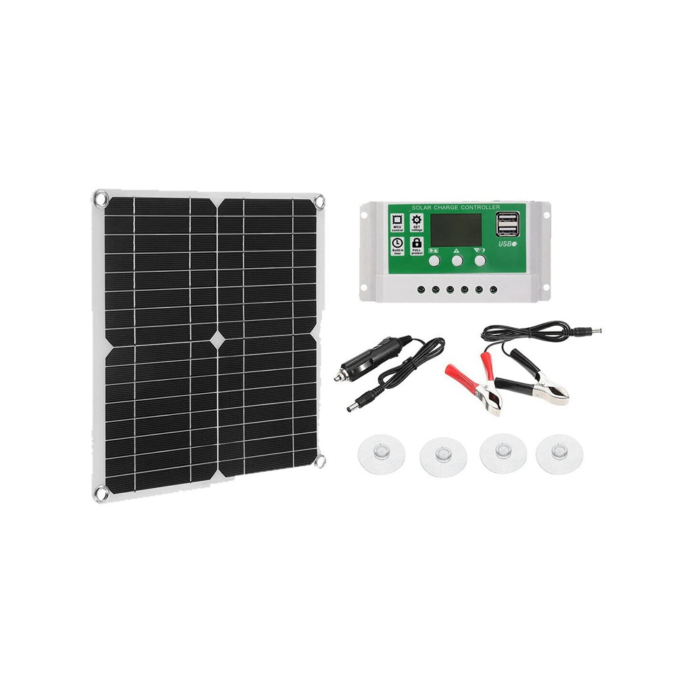 Kit Pannello Solare 12W Caricabatteria 50A 12V Con Controller Caravan Boat
