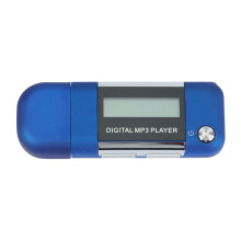 Lettore Mp3 Musicale Disco U da 4 GB Supporta Batteria AAA Sostituibile, Registrazione (Blu)