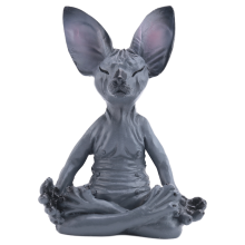 Sphynx Cat Medita, Statua di Gatto Pensante, Meditante e Decorazione da Collezione Meditazione Glabro
