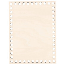 Fondo del Cestino nel Legno Naturale da 7,8X5,9 Pollici, Base All'Uncinetto Bianca Rettangolare per Forniture La Tessitura di Cesti DIY