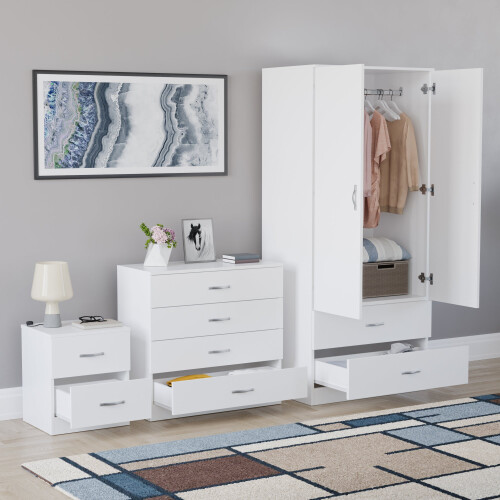 Vida Designs (White) Vida Designs Riano 3 Piece Bedroom Set 4 1