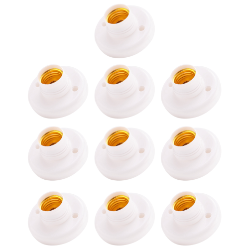 10PZ E27 Portalampada un Vite nel Plastica Adattatore per Rotondo