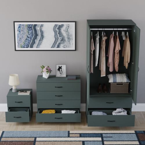 Vida Designs (Jasper Green) Vida Designs Riano 3 Piece Bedroom Set 4 2