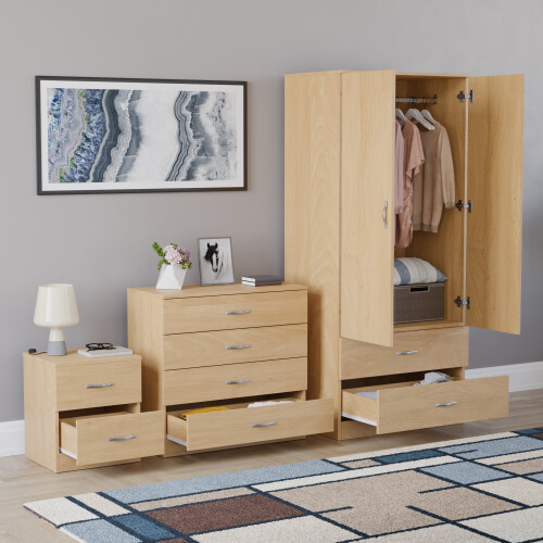 Vida Designs (Pine) Vida Designs Riano 3 Piece Bedroom Set 4 1