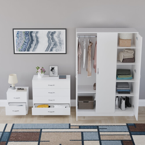 Vida Designs (White) Vida Designs Riano 3 Piece Bedroom Set 10 2