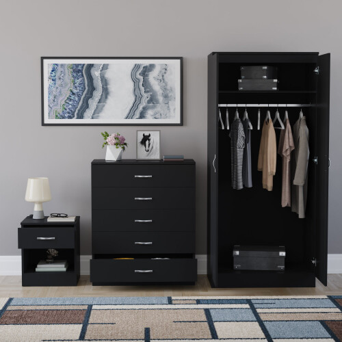 Vida Designs (Black) Vida Designs Riano 3 Piece Bedroom Set 20 2