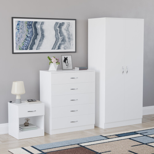 Vida Designs (White) Vida Designs Riano 3 Piece Bedroom Set 20