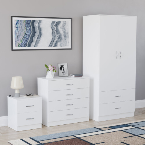 Vida Designs (White) Vida Designs Riano 3 Piece Bedroom Set 4