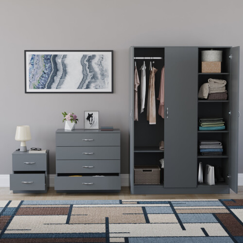 Vida Designs (Grey) Vida Designs Riano 3 Piece Bedroom Set 10 2
