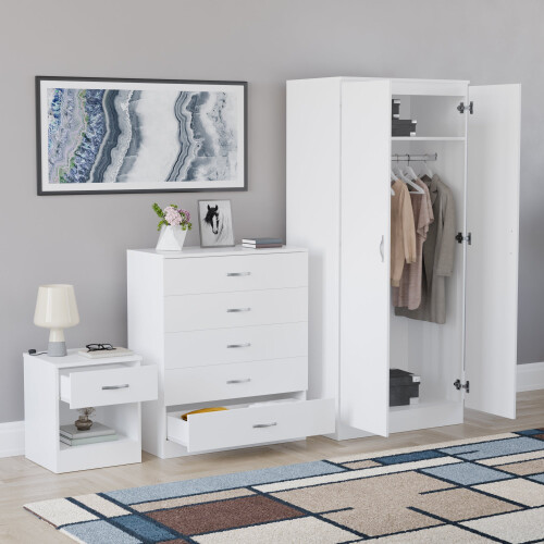 Vida Designs (White) Vida Designs Riano 3 Piece Bedroom Set 20 1