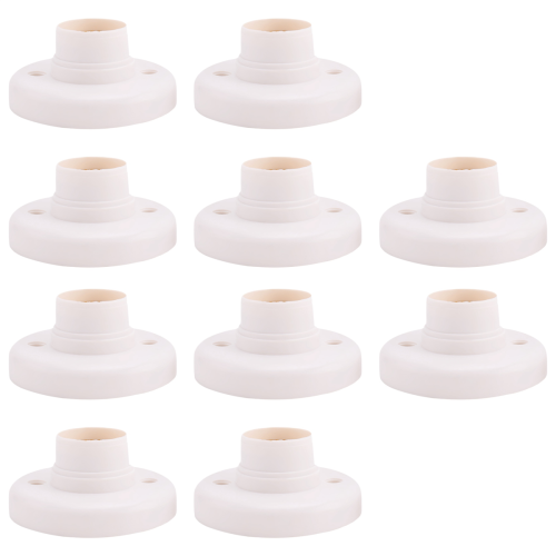 10PZ E27 Portalampada un Vite nel Plastica Adattatore per Rotondo 2