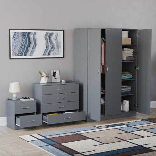 Vida Designs (Grey) Vida Designs Riano 3 Piece Bedroom Set 10 1