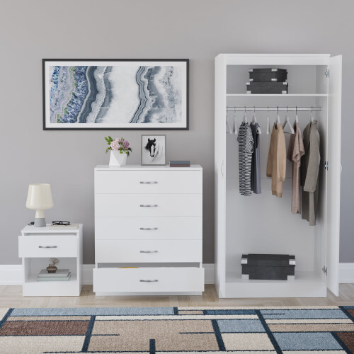 Vida Designs (White) Vida Designs Riano 3 Piece Bedroom Set 20 2